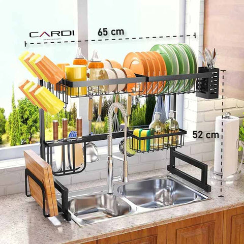 ORGANIZADOR Y ESCURRIDOR DE PLATOS EN ACERO INOXIDABLE