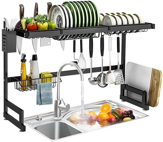 ORGANIZADOR Y ESCURRIDOR DE PLATOS EN ACERO INOXIDABLE