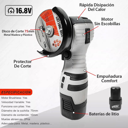 PULIDORA, CORTADORA, AMOLADORA ANGULAR INALÁMBRICA  - 50% DESCUENTO HOY